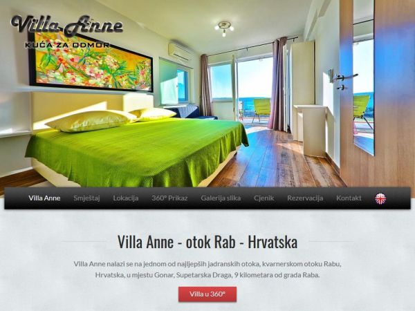 Izrada internetske stranice za Villu Anne