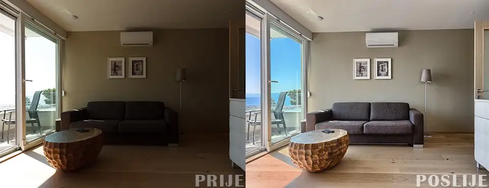 Digitalna obrada fotografije i korištenje više ekspozicija kod snimanja. Primjer fotografije prije i poslije korekcije.