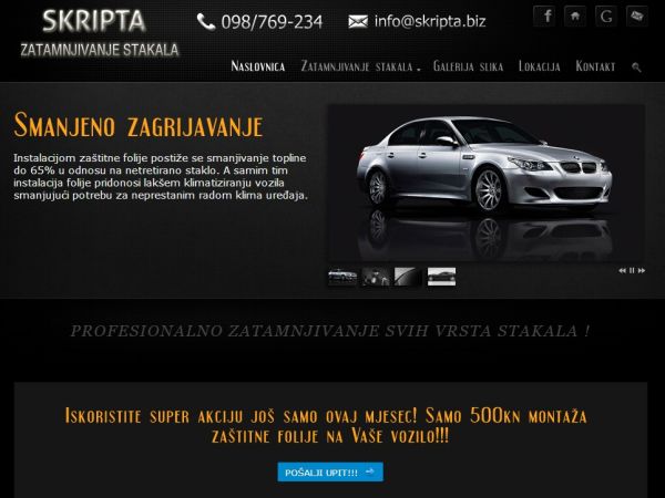 Izrada responzivne INTERNETSKE stranice za Zatamnjivanje stakala Kaštela